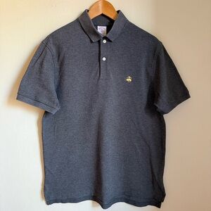 Brooks Brothers 1818 Dark Gray Polo Shirt Size M 100% cotton Original Fit